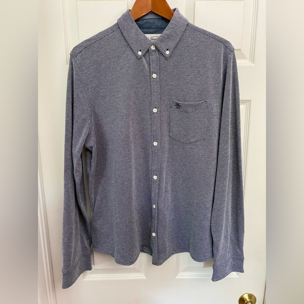 Original Penguin Heathered dark grey Button-Down Shirt